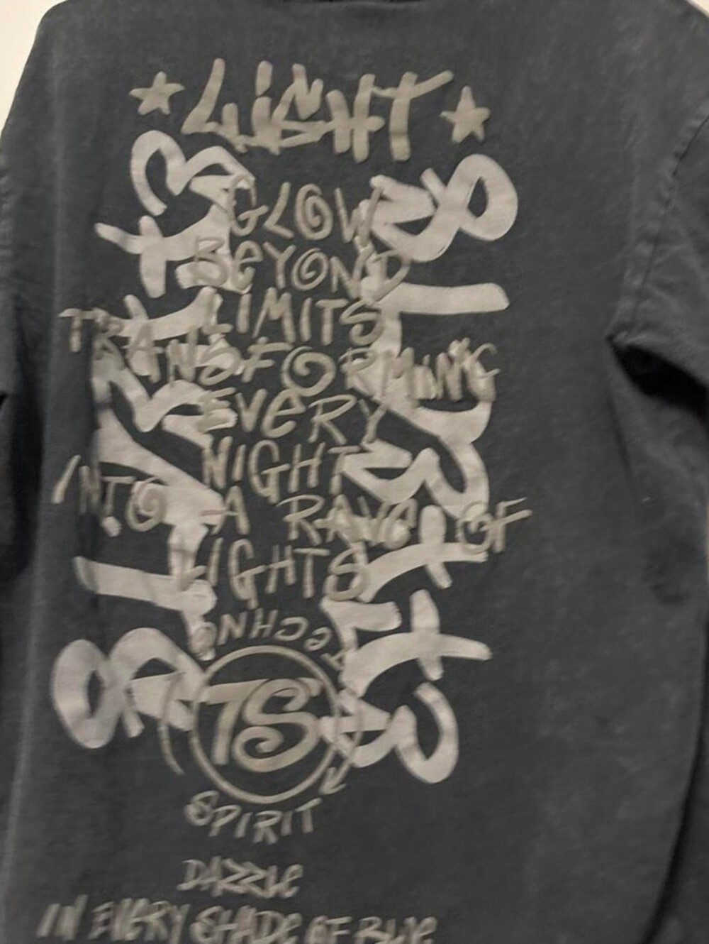 Bershka Black T-shirt with White Graffiti Graphic
